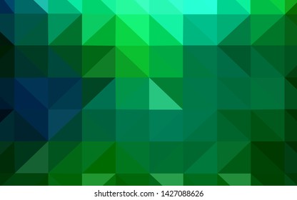 Light Blue, Green vector triangle mosaic cover. Shining polygonal illustration, which consist of triangles. Pattern for a brand book's backdrop.