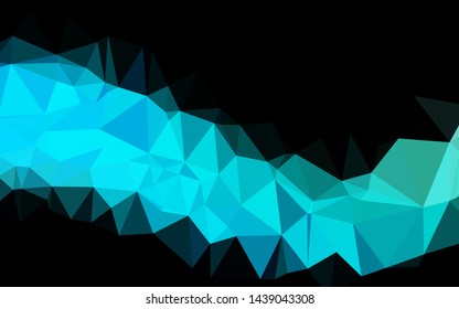 Light Blue, Green vector triangle mosaic template. Glitter abstract illustration with an elegant design. Triangular pattern for your business design.