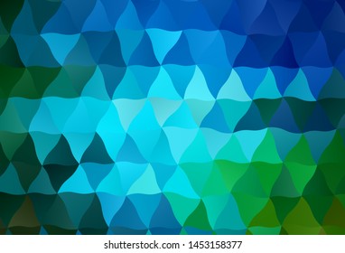 Light Blue, Green vector triangle mosaic background. Colorful illustration in abstract style with triangles. Pattern for a brand book's backdrop.