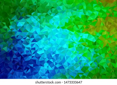 Light Blue, Green vector triangle mosaic texture. Creative geometric illustration in Origami style with gradient. A new texture for your web site.
