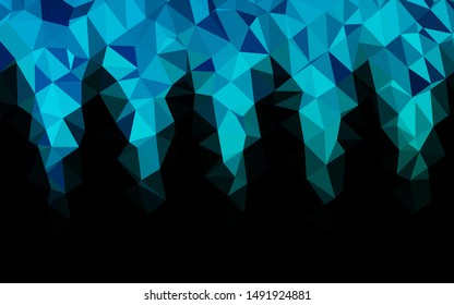 Light Blue, Green vector triangle mosaic cover. Triangular geometric sample with gradient.  Template for a cell phone background.