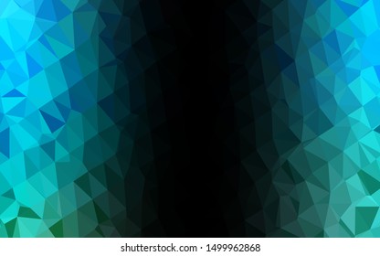 Light Blue, Green vector triangle mosaic cover. An elegant bright illustration with gradient. Textured pattern for background.