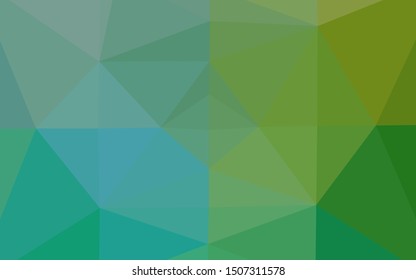 Light Blue, Green vector triangle mosaic texture. Colorful illustration in abstract style with gradient. Triangular pattern for your business design.