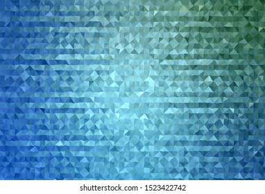 Light Blue, Green vector triangle mosaic template. Triangular geometric sample with gradient.  Best triangular design for your business.