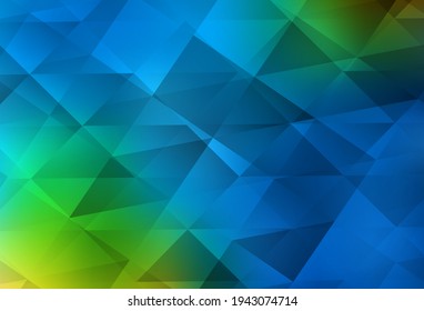 Light Blue, Green vector triangle mosaic template. Glitter abstract illustration with an elegant triangles. Pattern for a brand book's backdrop.