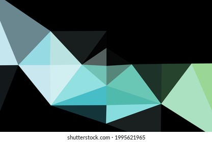 Light Blue, Green vector triangle mosaic cover. Colorful illustration in abstract style with gradient. Polygonal design for your web site.