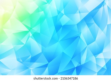 Light Blue, Green vector triangle mosaic background. Polygonal abstract illustration with gradient. Template for cell phone's backgrounds.