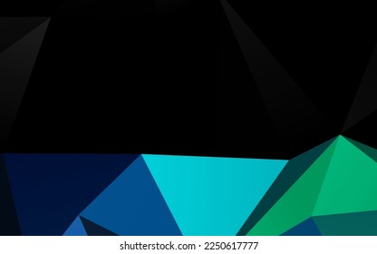 Light Blue, Green vector triangle mosaic template. Shining colored illustration in a Brand new style. Polygonal design for your web site.