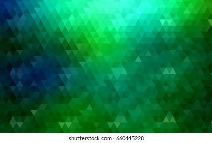 Light Blue, Green vector triangle mosaic pattern. An elegant bright illustration with gradient. A completely new design for your business.
