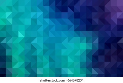 Light Blue, Green vector triangle mosaic pattern. A vague abstract illustration with gradient. Triangular pattern for your business design.
