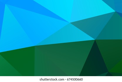 Light Blue, Green vector triangle mosaic template. Creative geometric illustration in Origami style with gradient. A completely new template for your business design.