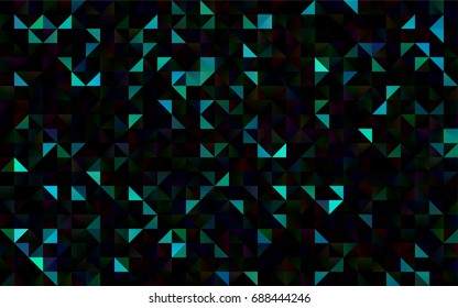 Light Blue, Green vector triangle mosaic pattern. Glitter abstract illustration with an elegant design. A new texture for your design.