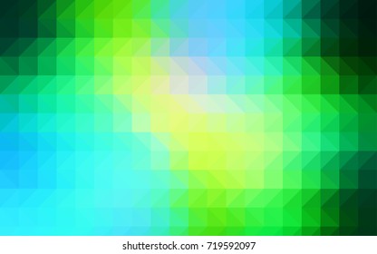 Light Blue, Green vector triangle mosaic template. A sample with polygonal shapes. A completely new template for your business design.