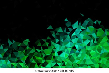 Light Blue, Green vector triangle mosaic background. Creative geometric illustration in Origami style with gradient. The polygonal design can be used for your web site.