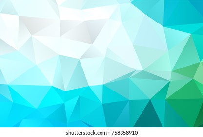 Light Blue, Green vector triangle mosaic template. A completely new color illustration in a vague style. Triangular pattern for your business design.