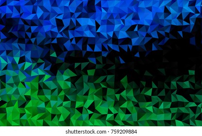 Light Blue, Green vector triangle mosaic background. A completely new color illustration in a vague style. Brand-new style for your business design.