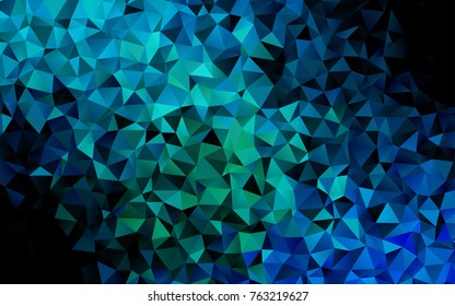 Light Blue, Green vector triangle mosaic pattern. Creative illustration in halftone style with gradient. A completely new design for your business.