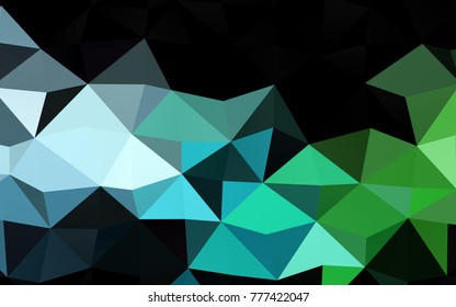 Light Blue, Green vector triangle mosaic pattern. Shining illustration, which consist of triangles. The template can be used as a background for cell phones.