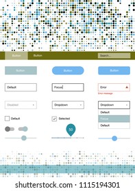 Light Blue, Green vector ui ux kit with circles. Web ui kit with abstract gradient circles in its header. Modern template for your landing page.