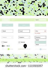 Light Blue, Green vector ui kit with dots. Beautiful ui ux kit with colorful dots in its header. This template you can use for landing pages.