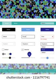Light Blue, Green vector ui kit with dots. Colorful Style guide with circles on abstract background. This sample is for your landing page.