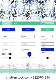 Light Blue, Green vector ui ux kit with circles. Decorative ui kit design in abstract style with colorful dots. This template you can use for websites.
