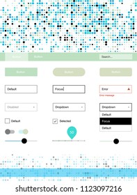 Light Blue, Green vector ui ux kit with circles. Decorative ui kit design in abstract style with colorful dots. Beautiful layout for websites, landing pages.