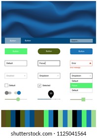 Light Blue, Green vector ui kit with bubble shapes. Elegant bright illustration with gradient  in memphis style. Beautiful layout for websites, landing pages.