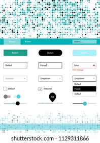 Light Blue, Green vector ui ux kit with circles. Beautiful ui ux kit with colorful dots in its header. This sample is for your landing page.