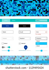 Light Blue, Green vector ui ux kit with circles. Colorful ui/ux kit with header consisted of spheres. This sample is for your landing page.