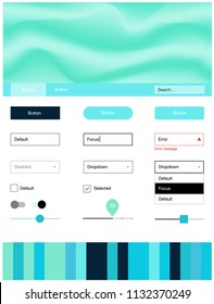 Light Blue, Green vector ui kit with bubble shapes. Creative illustration in halftone marble style with gradient. Modern template for your landing page.