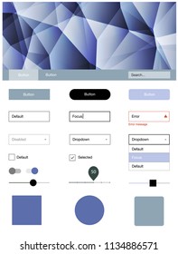 Light Blue, Green vector ui ux kit in triangular style. Modern Style guide in polygonal style with triangles. Beautiful layout for websites, landing pages.