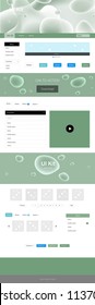 Light Blue, Green vector ui ux kit with lines, ovals. Creative illustration in halftone marble style with gradient. Simple colorful design for websites.
