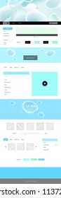 Light Blue, Green vector ui kit with bubble shapes. Elegant bright illustration with gradient  in memphis style. This template you can use for landing pages.