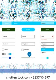 Light Blue, Green vector ui ux kit with circles. Beautiful ui ux kit with colorful dots in its header. Modern template for your landing page.