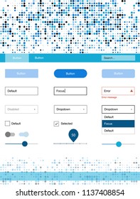 Light Blue, Green vector ui ux kit with circles. Modern Style guide with colorful gradient circles in its header. Modern template for your landing page.