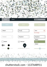Light Blue, Green vector ui kit with dots. Web ui kit with abstract gradient circles in its header. This sample is for your website.