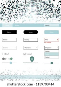Light Blue, Green vector ui ux kit with circles. Web ui kit with abstract gradient circles in its header. This template you can use for landing pages.