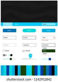 Light Blue, Green vector ui ux kit with lines, ovals. Colorful abstract illustration with gradient lines. This sample is for your landing page.