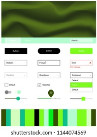 Light Blue, Green vector ui kit with bubble shapes. Modern gradient abstract illustration with bandy lines. This sample is for your website.