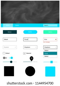 Light Blue, Green vector ui ux kit with space stars. Decorative ui kit design in abstract style with colorful sky. This sample is for your landing page.