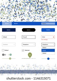 Light Blue, Green vector ui ux kit with circles. Beautiful ui ux kit with colorful dots in its header. This template you can use for websites.