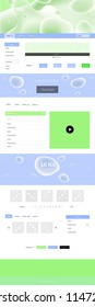 Light Blue, Green vector ui ux kit with lines, ovals. Modern gradient abstract illustration with bandy lines. This sample is for your landing page.