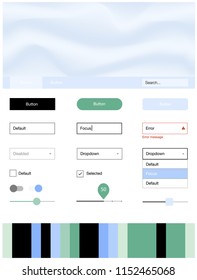 Light Blue, Green vector ui kit with bubble shapes. Modern gradient abstract illustration with bandy lines. Modern template for your landing page.