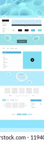 Light Blue, Green vector ui ux kit with lines, ovals. Colorful illustration in abstract memphis style with gradient. This template you can use for landing pages.