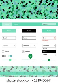 Light Blue, Green vector ui ux kit with circles. Colorful ui/ux kit with header consisted of spheres. Modern template for your landing page.