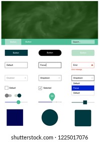 Light Blue, Green vector ui ux kit with space stars. Decorative ui kit design in abstract style with colorful sky. Simple colorful design for websites.