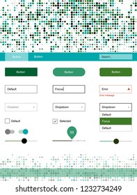Light Blue, Green vector ui ux kit with circles. Colorful ui/ux kit with header consisted of spheres. This sample is for your website.