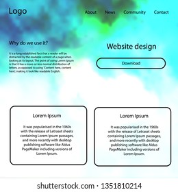 Light Blue, Green vector ui kit with clouds, stars. Decorative ui kit design in abstract style with colorful sky. Beautiful layout for websites, landing pages.