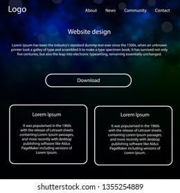 Light Blue, Green vector ui kit with clouds, stars. Decorative ui kit design in abstract style with colorful sky. This template you can use for landing pages.